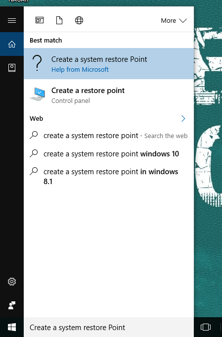  Create a System Restore Point