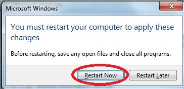 Restart Now - Uninstall Internet Explorer