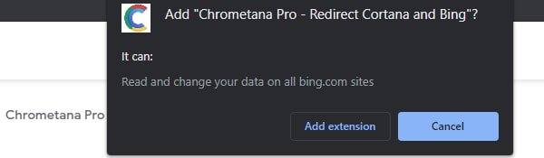 Chrometana Pro Extension - Change windows 10 Search to Google instead of Bing