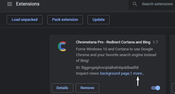 Chrometana Pro Extension More Settings