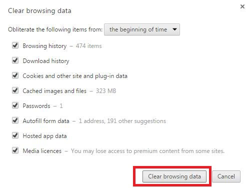 Clear browsing data make chrome faster