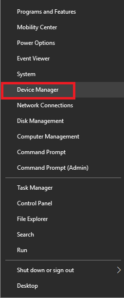 start device manager windows 10 brightness not working