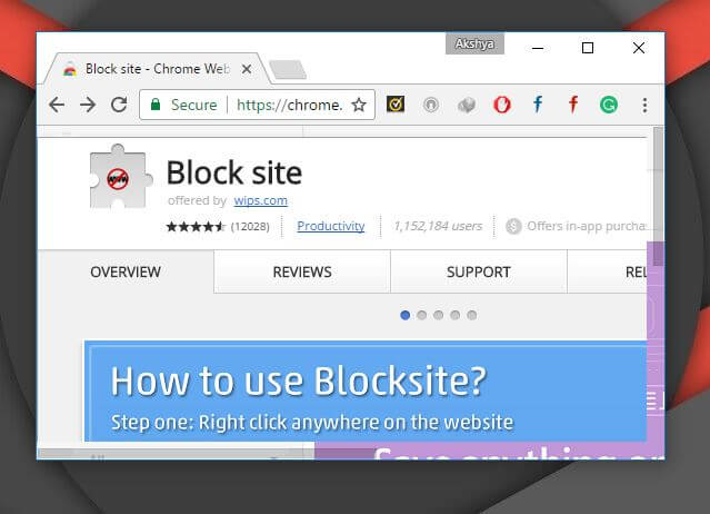 Block website - chrome web store