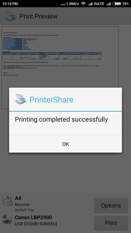 Print from Android 8