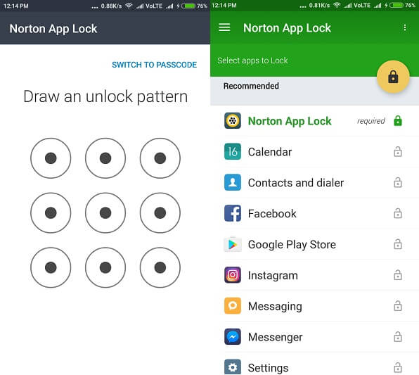 Norton App lock Best App Lockers for android