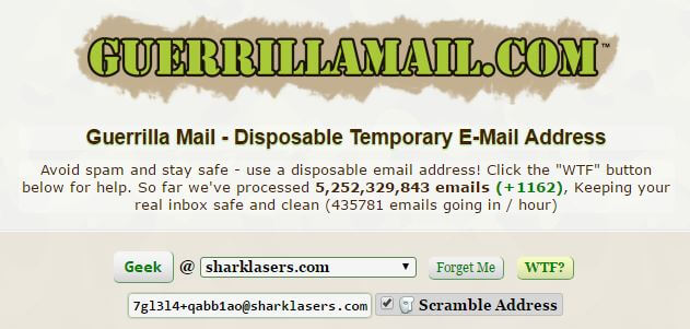 guerrillamail - Temp Mail