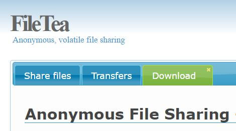 Anonymous File Sharing - Filetea