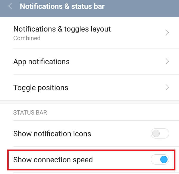MIUI - Show Connection speed