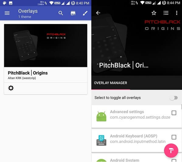 Install substratum Android theme - Open Overlays Manager