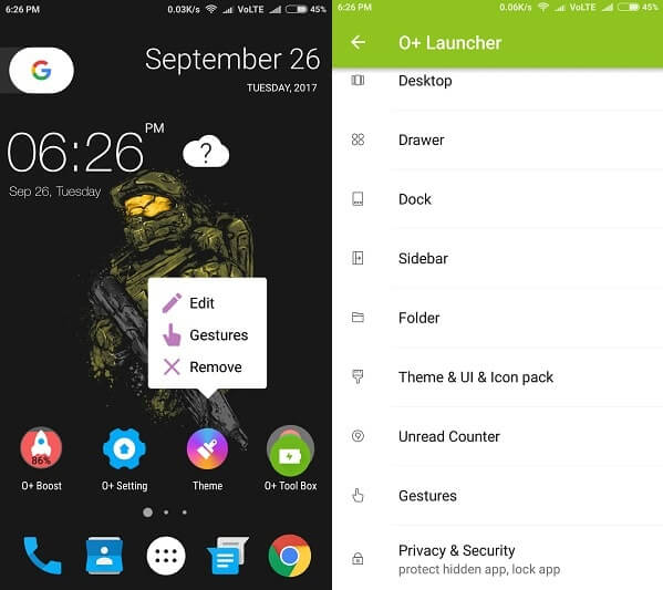 O+ Launcher - Best Android Oreo Launcher Apps