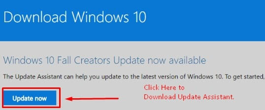 Download Windows 10 Update Assistant