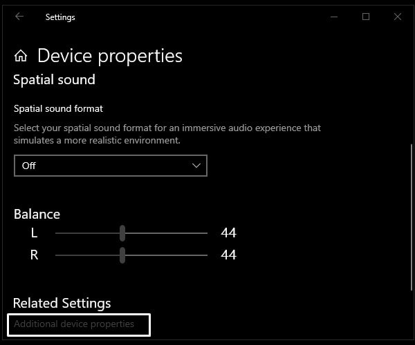 Additional device properties
