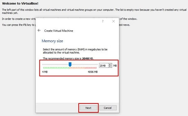 Allocate RAM to Virtual Machine