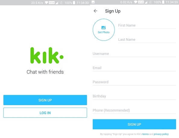 Kik App Signup