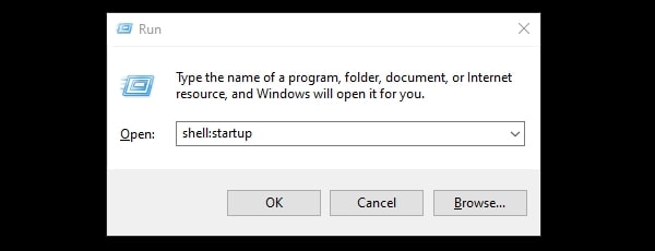 Open Windows 10 Startup Folder Startup Shell Command