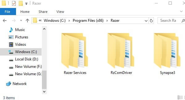 Delete Razer Folder