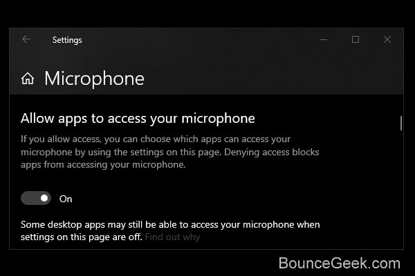 Discord mic not working Allow apps to access your microphone