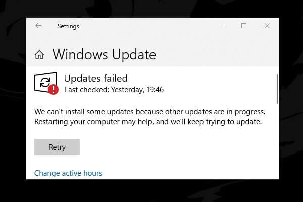 Windows update failed