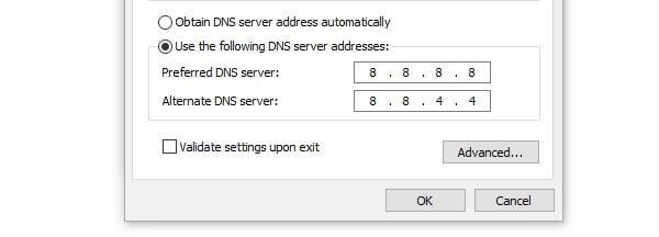 IPv4 Google DNS