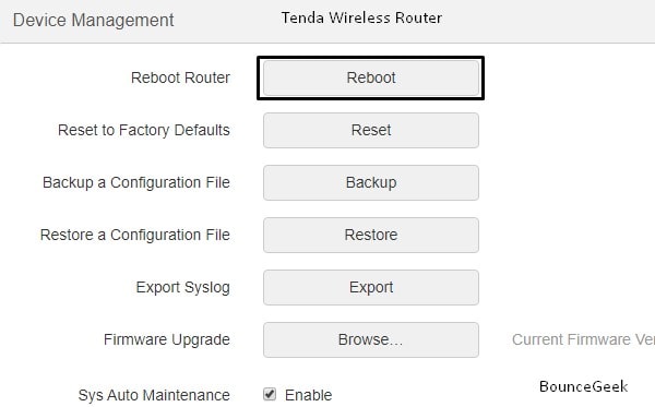 Reboot Wireless Router