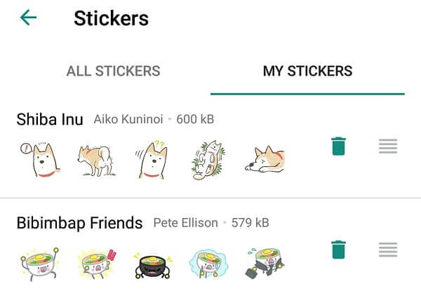 Manage WhatsApp Stickers