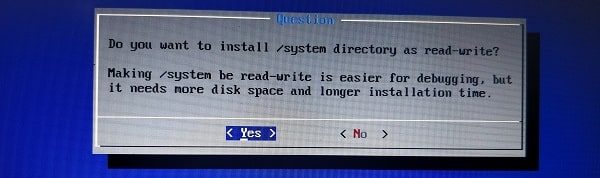 Install system directory as read-write