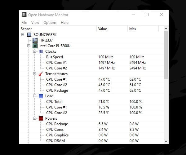 cpuid hardware monitor