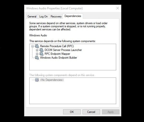 Windows Audio Dependent Services