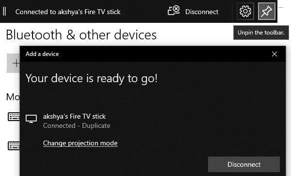 Mirror Windows 10 to Fire TV Stick