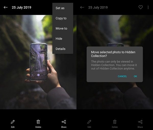 Hide Photos - OnePlus Gallery App