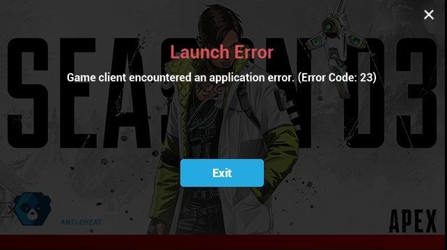 Apex Legends Launch Error Error Code 23