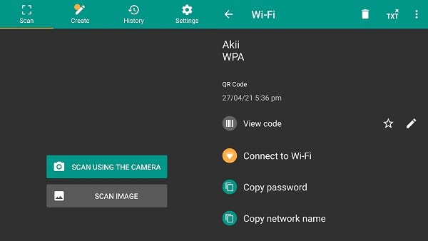 Scan WiFi Password QR Code App