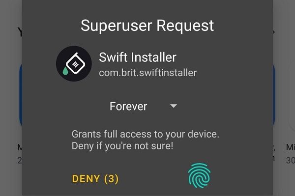 Swift Installer - Superuser Request
