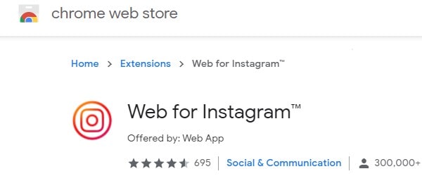 Web for Instagram Chrome Extension to post on Instagram from Computer