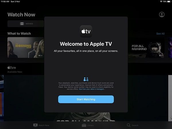 Apple TV Welcome Screen