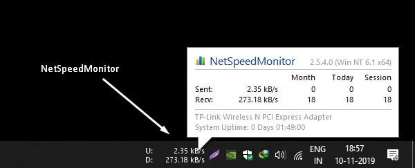 NetSpeedMonitor - Internet Speed Meter for Windows 10