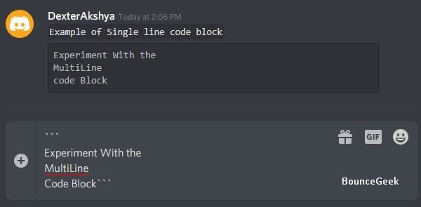 Code Blocks in Discord