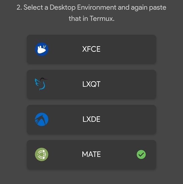 Select Ubuntu Desktop Environment - Mate