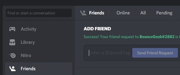 Send Request for Discord Screen Share