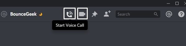 Start Voice or Video Call to Share Screen