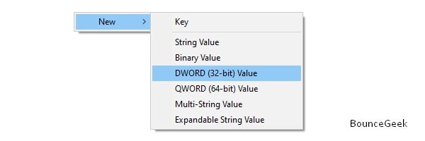 New DWORD 32-bit Value in Search