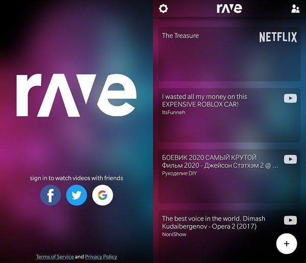 Rave App Login - Create Rave Party