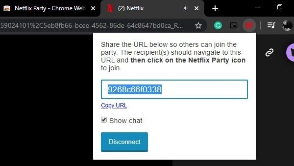 Copy and Share Netflix Party URL