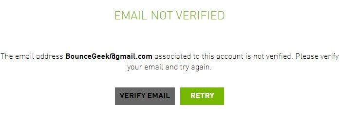 Verify GeForce Now Email