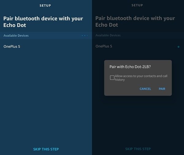 Pair a Bluetooth device with Echo Dot