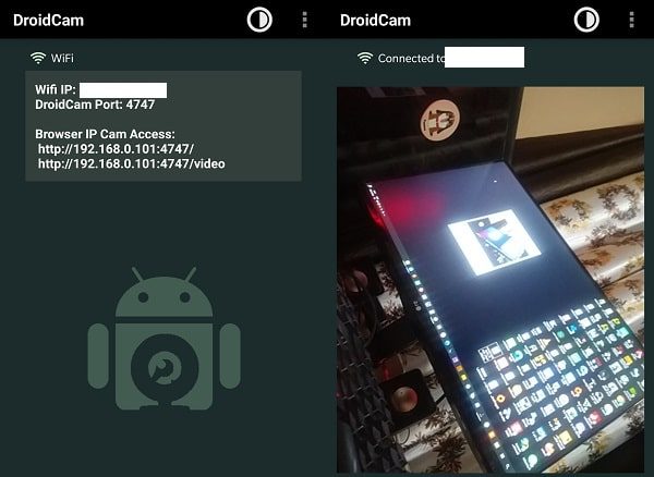 Droidcam - use Android Phone as a Webcam