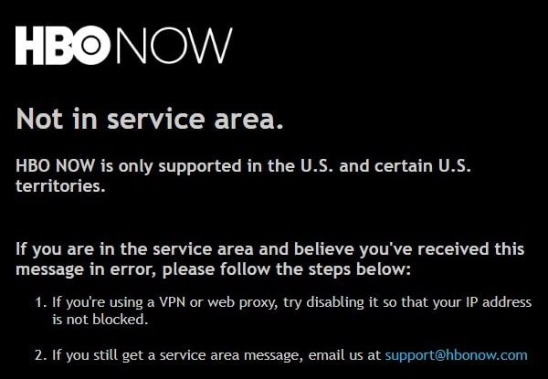 HBO - Not in service area
