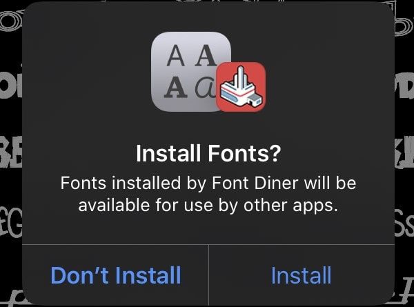 Install Custom Fonts using Font Diner App