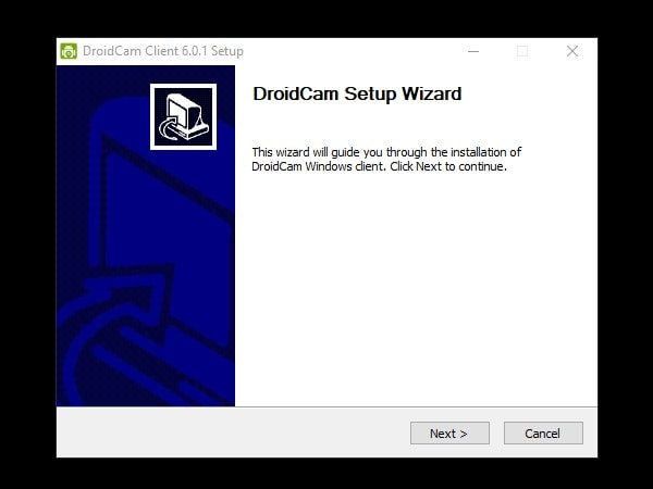 Install Droidcam Windows Client Setup