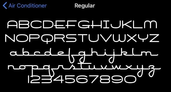 Regular Font Type